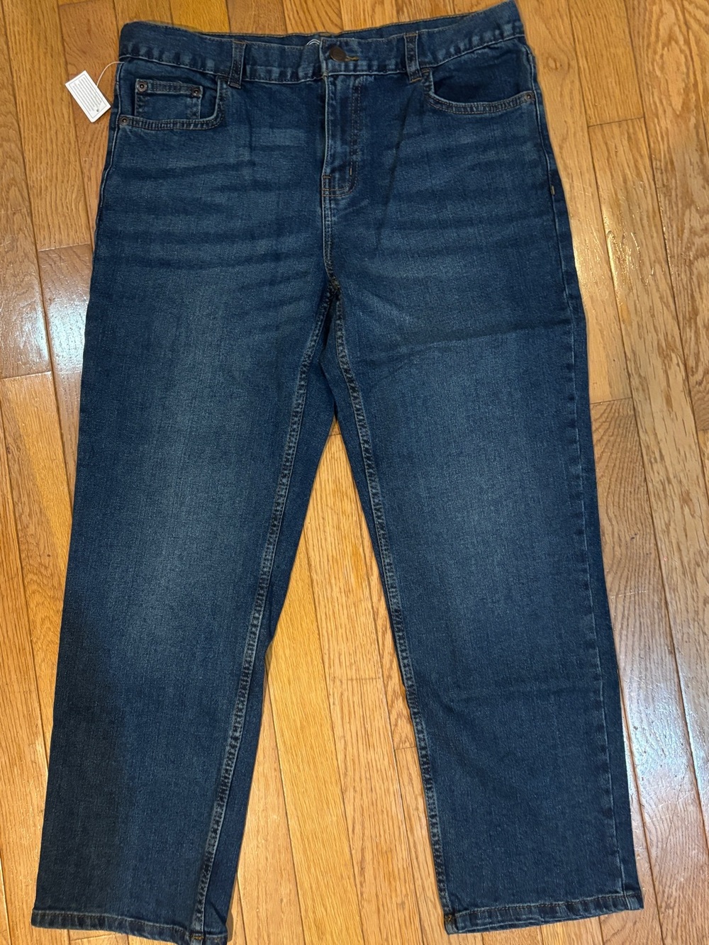 Wonder Nation Boys 14 Husky Relaxed Fit Jeans Dark Indigo Adjustable Waist NWT